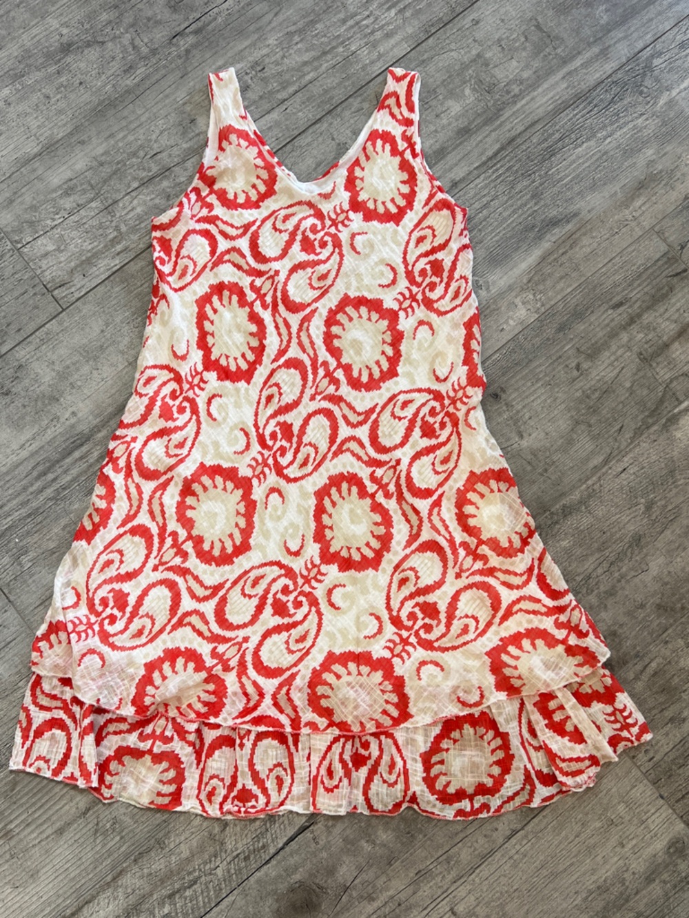 Made in Italy Boho Floral Linen Flowy Sleeveless Mini